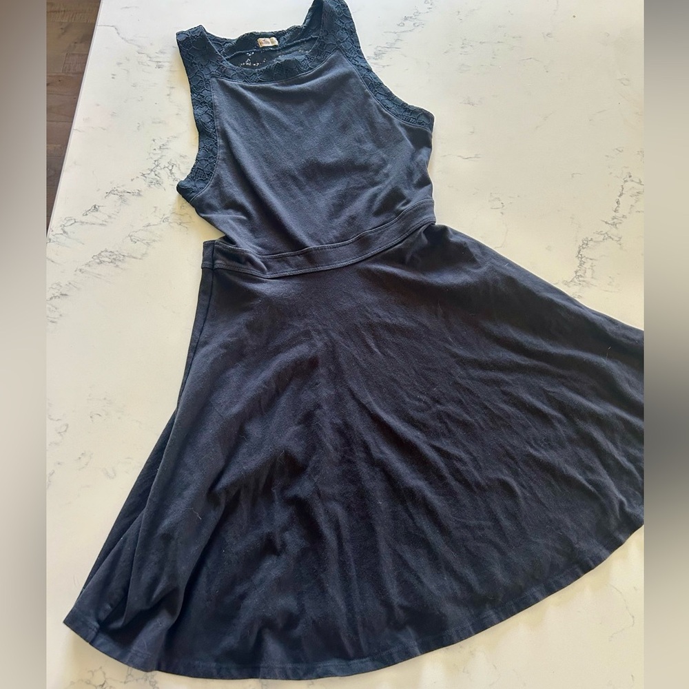 Hollister Black Dress with Cut Out Back - Women’s Small